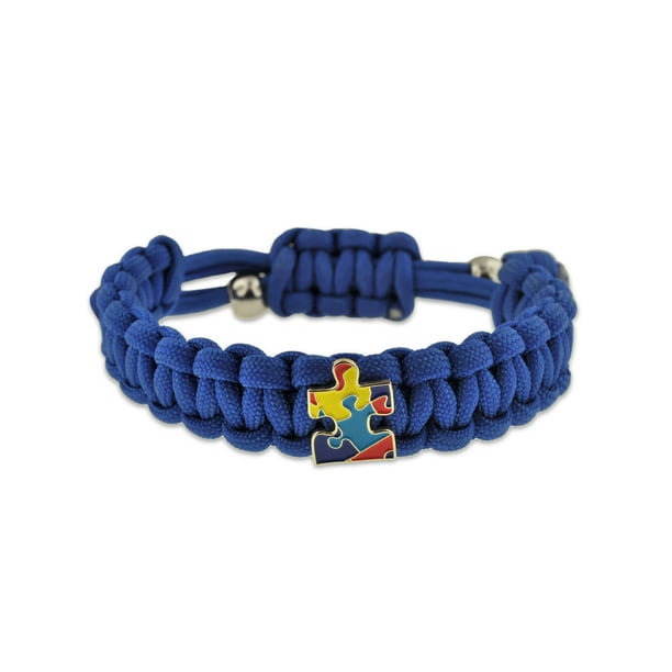 Custom One Shoppe Silver Autism Awareness Butterfly Classic Braided Bracelet 